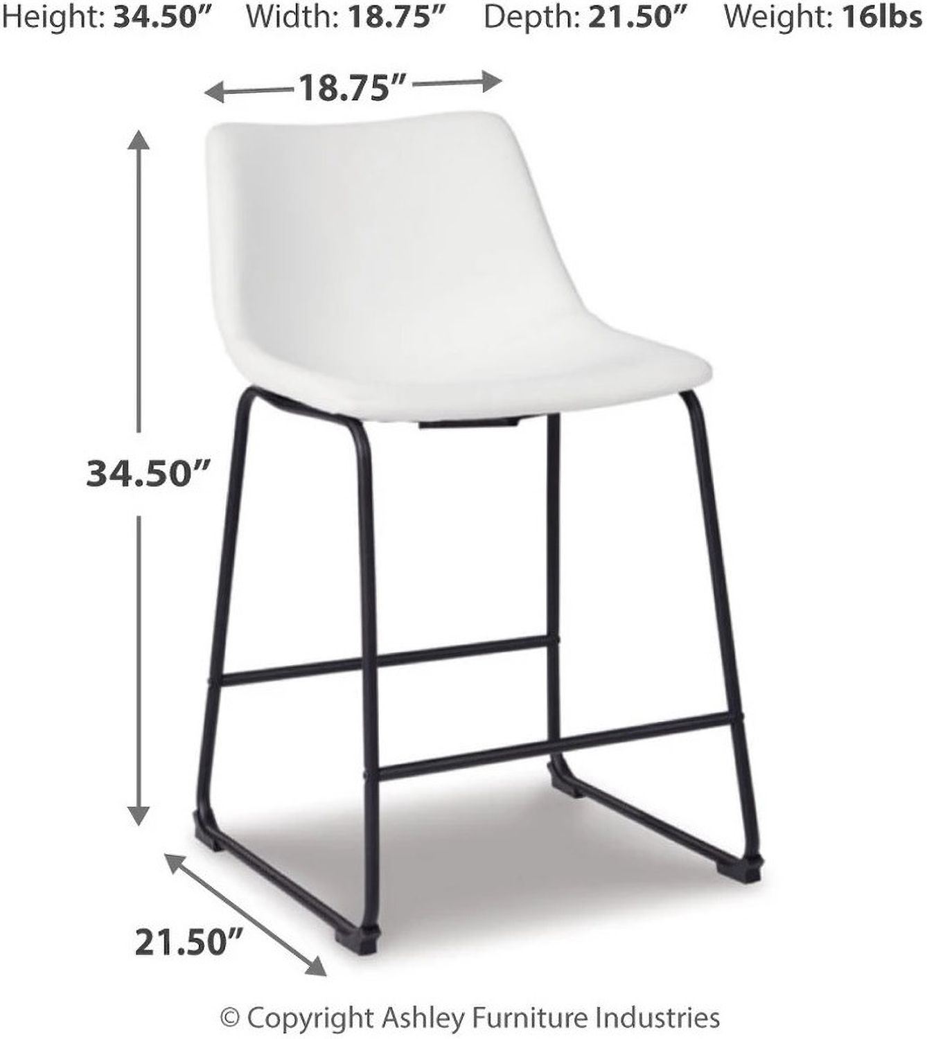 Centiar White Upholstered Barstool Set of 2 D372724