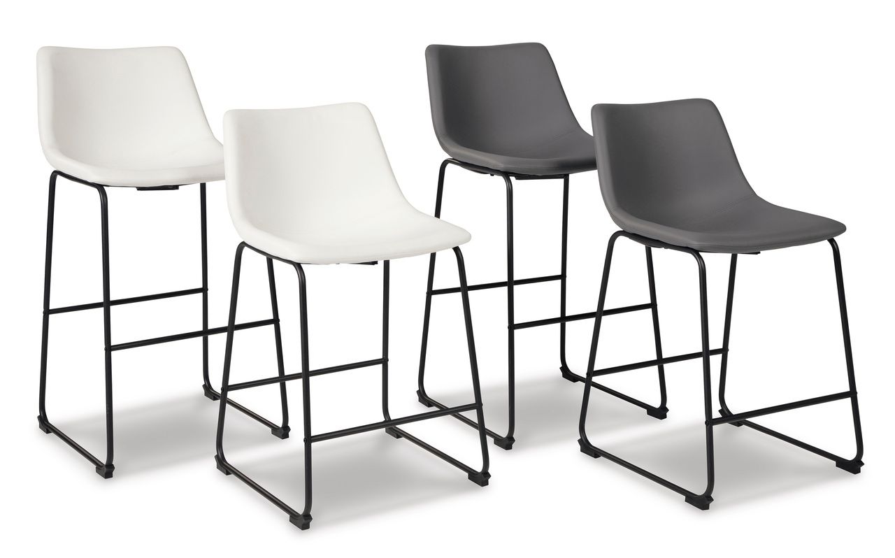 Centiar White Upholstered Barstool Set of 2 D372724