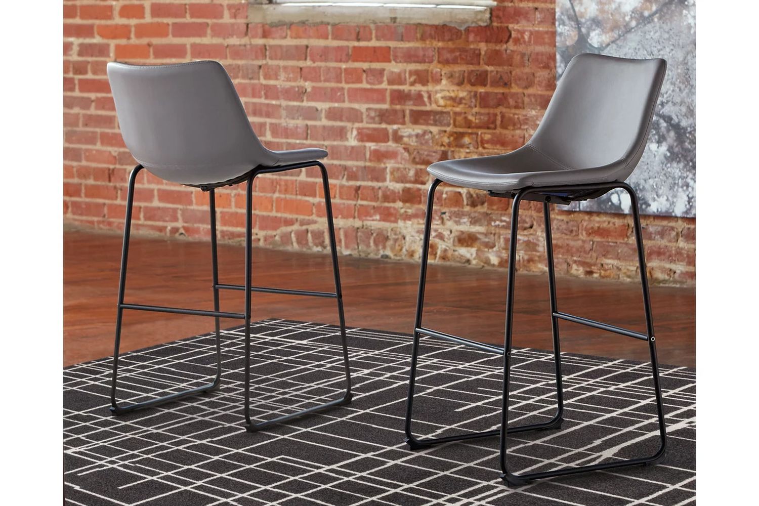 Centiar Gray Tall Upholstered Barstool Set of 2 D372830