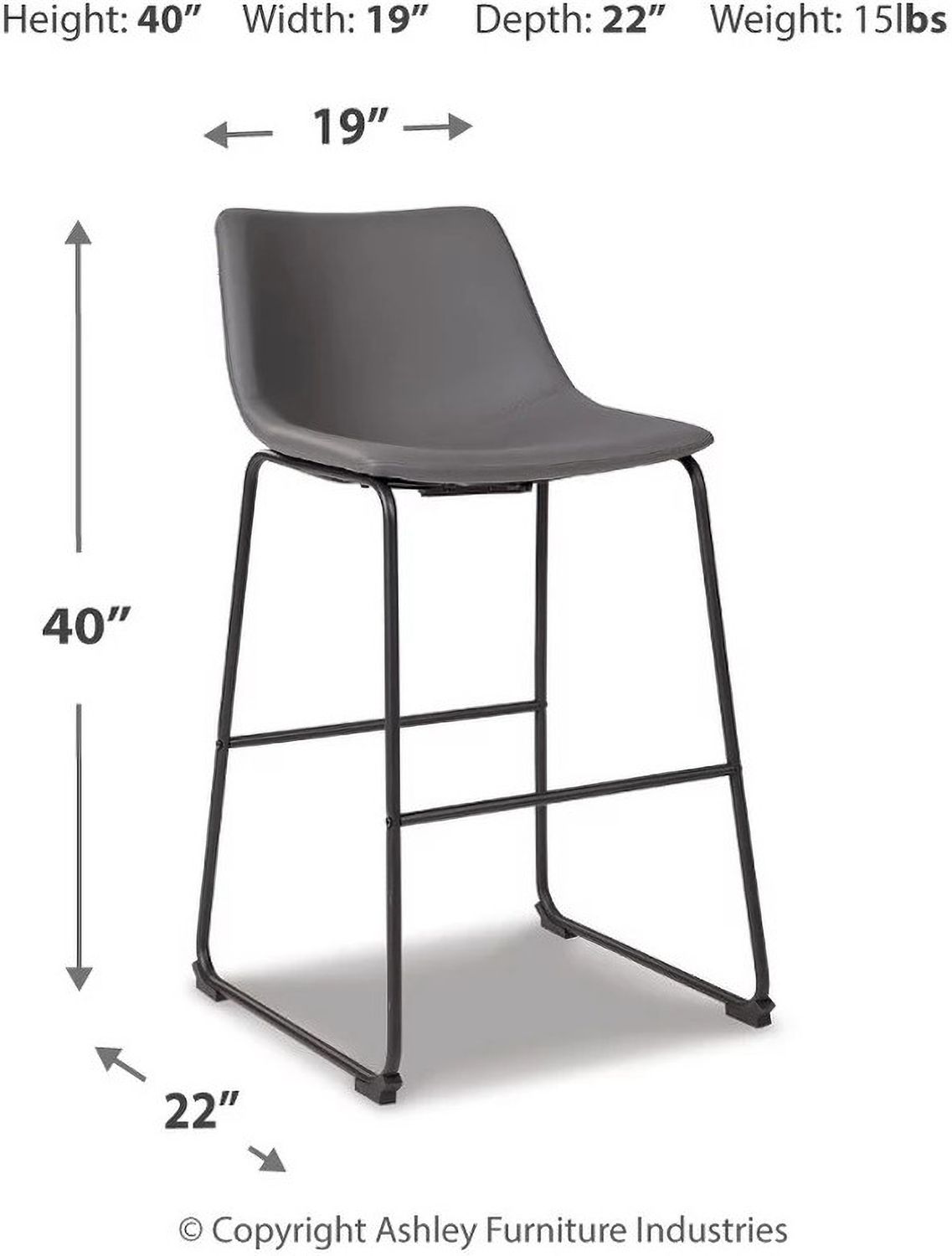 Centiar Gray Tall Upholstered Barstool Set of 2 D372830