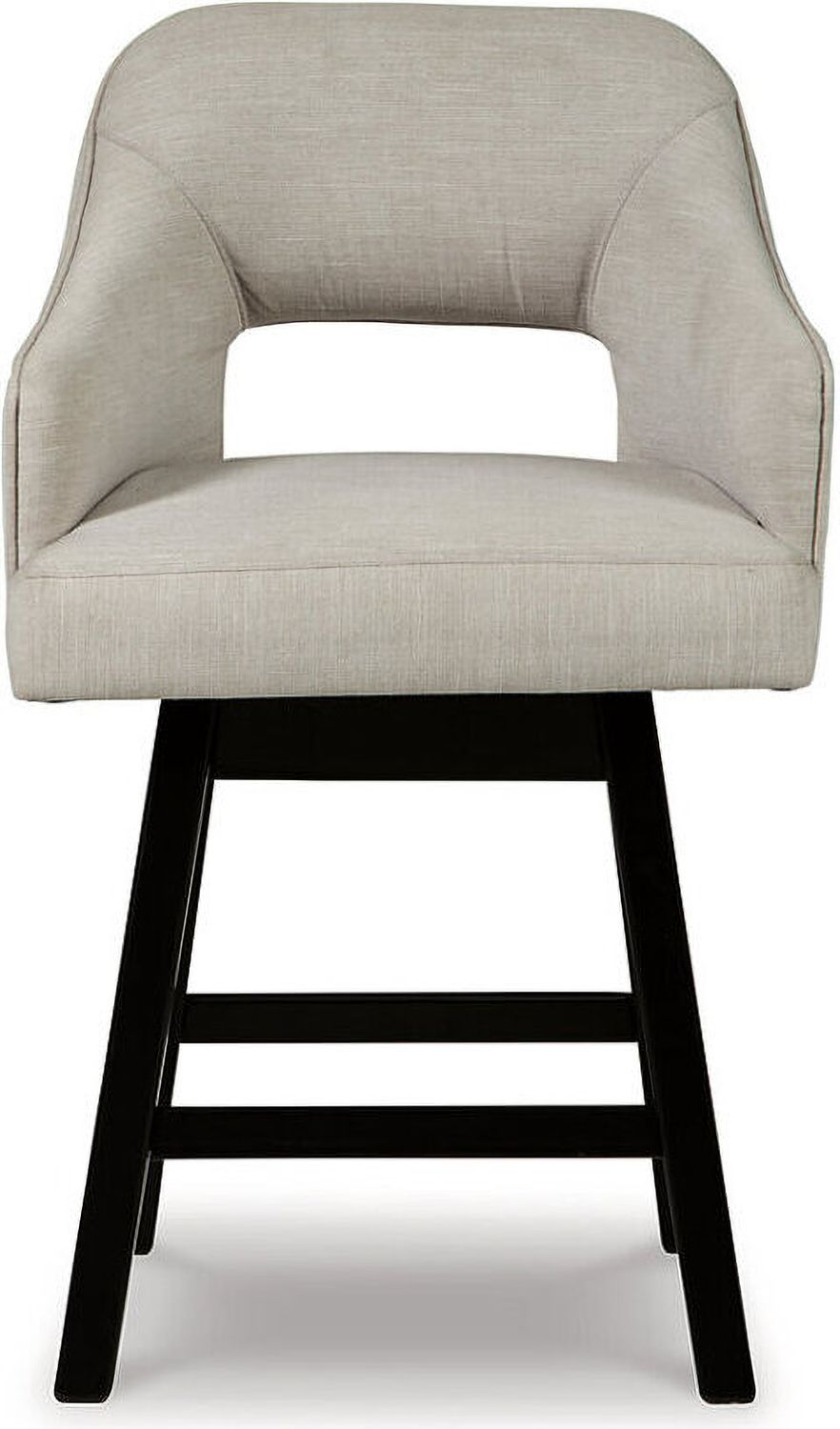 Tallenger Linen/Brown Upholstered Swivel Barstool Set of 2 D380724