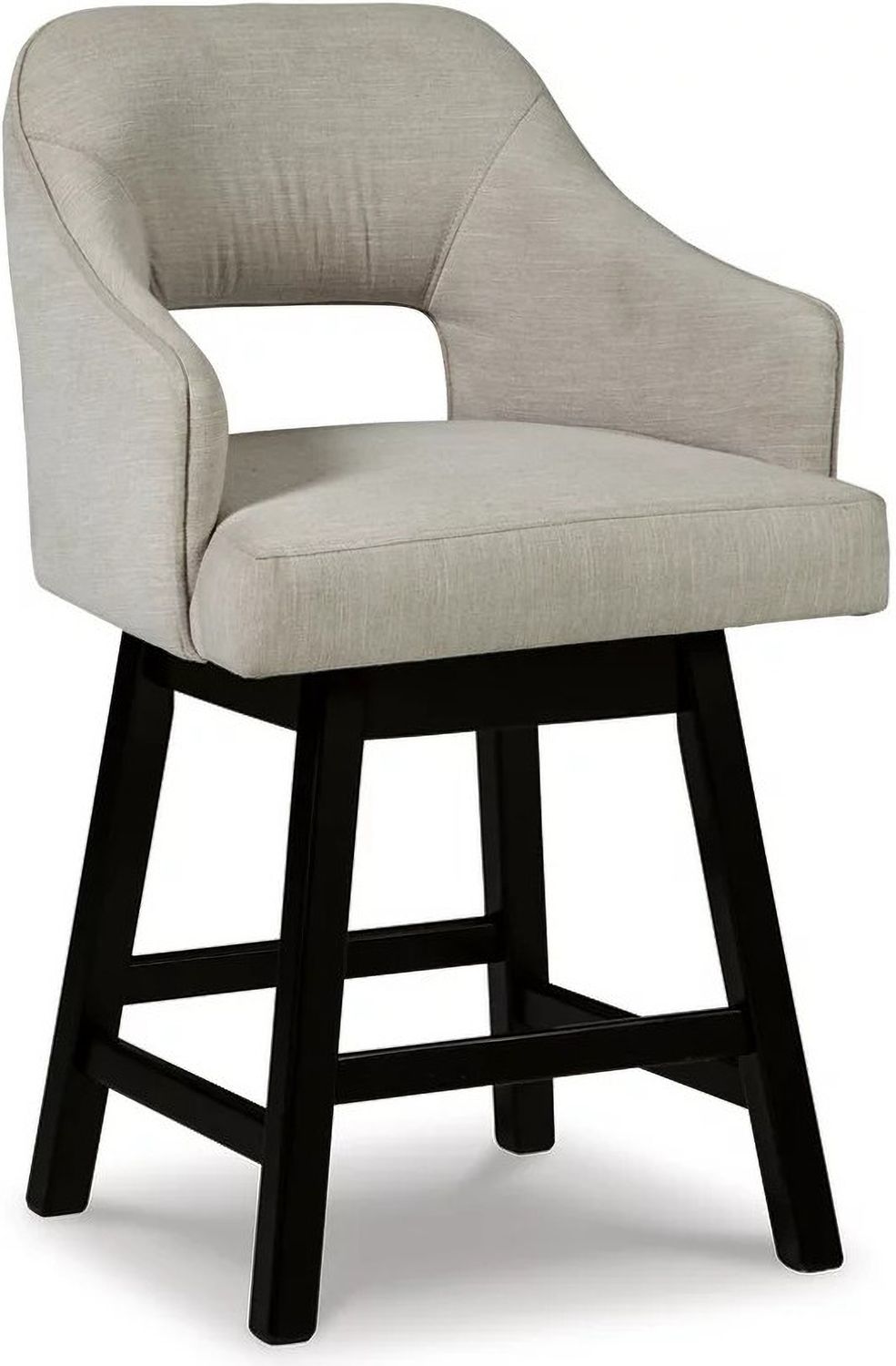Tallenger Linen/Brown Upholstered Swivel Barstool Set of 2 D380724