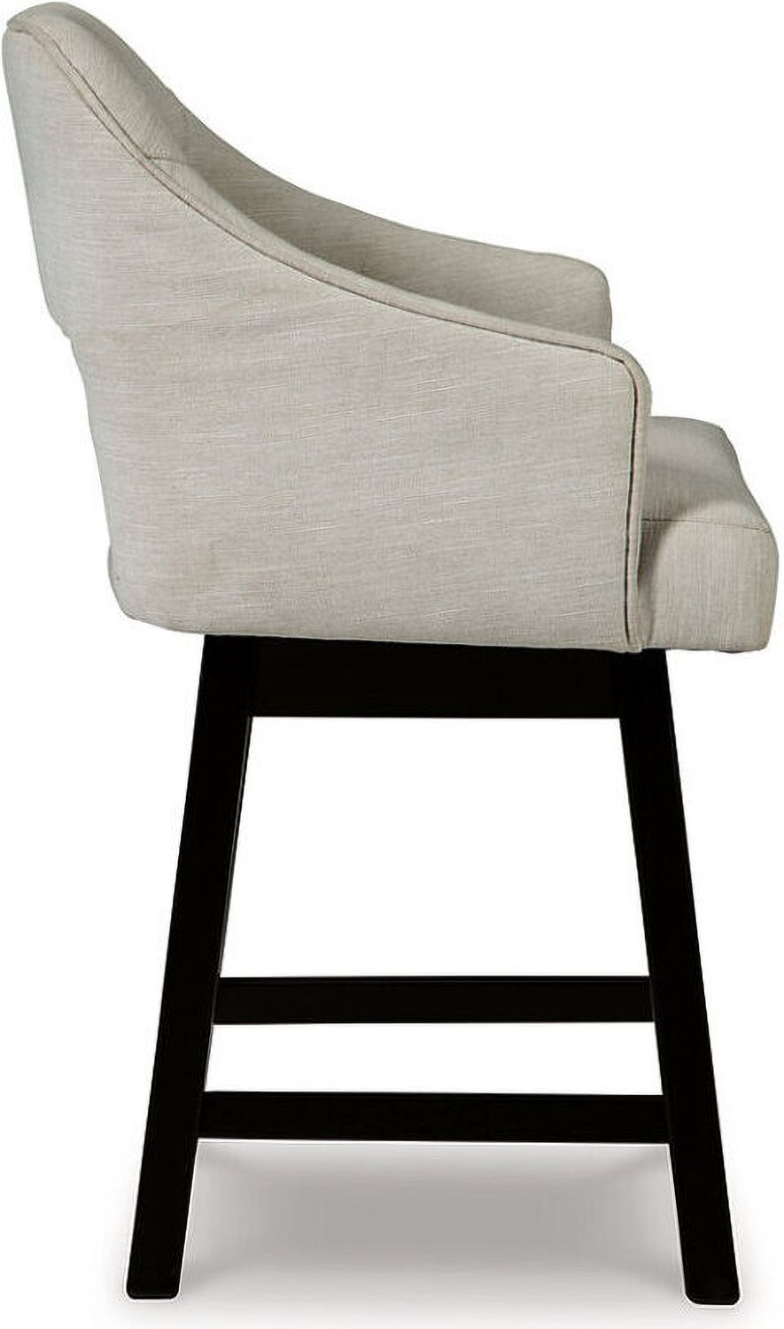 Tallenger Linen/Brown Upholstered Swivel Barstool Set of 2 D380724