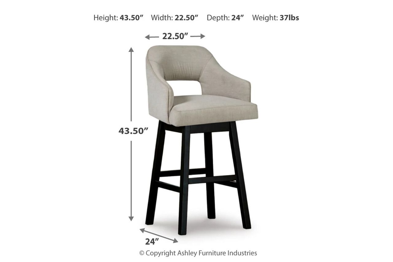 Tallenger Linen/Brown Bar Stool Set Of 2 D380730