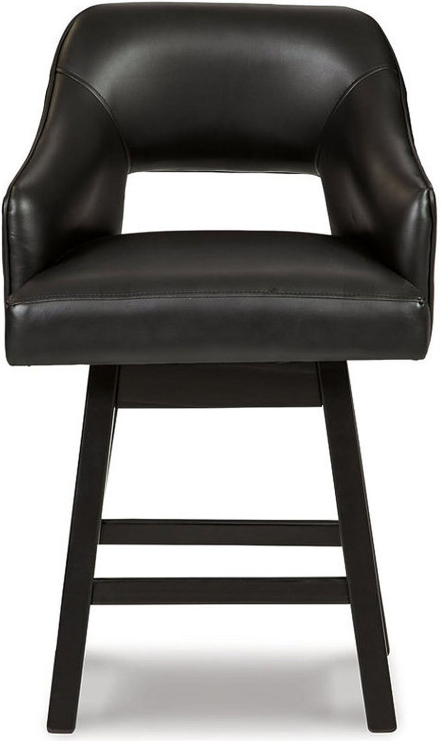 Tallenger Black/Dark Brown Upholstered Swivel Barstool Set of 2 D380924