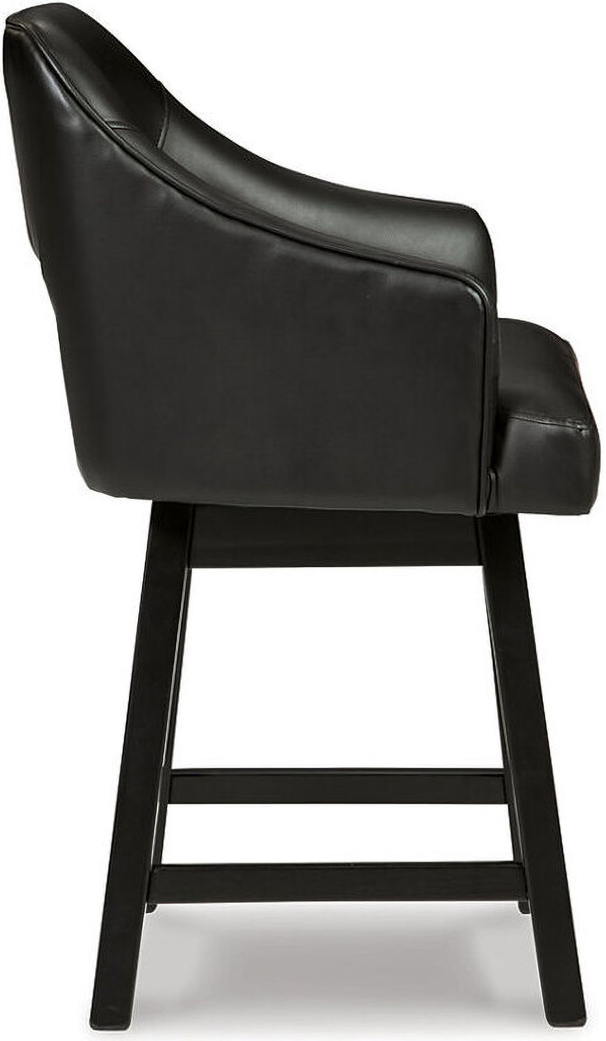 Tallenger Black/Dark Brown Upholstered Swivel Barstool Set of 2 D380924
