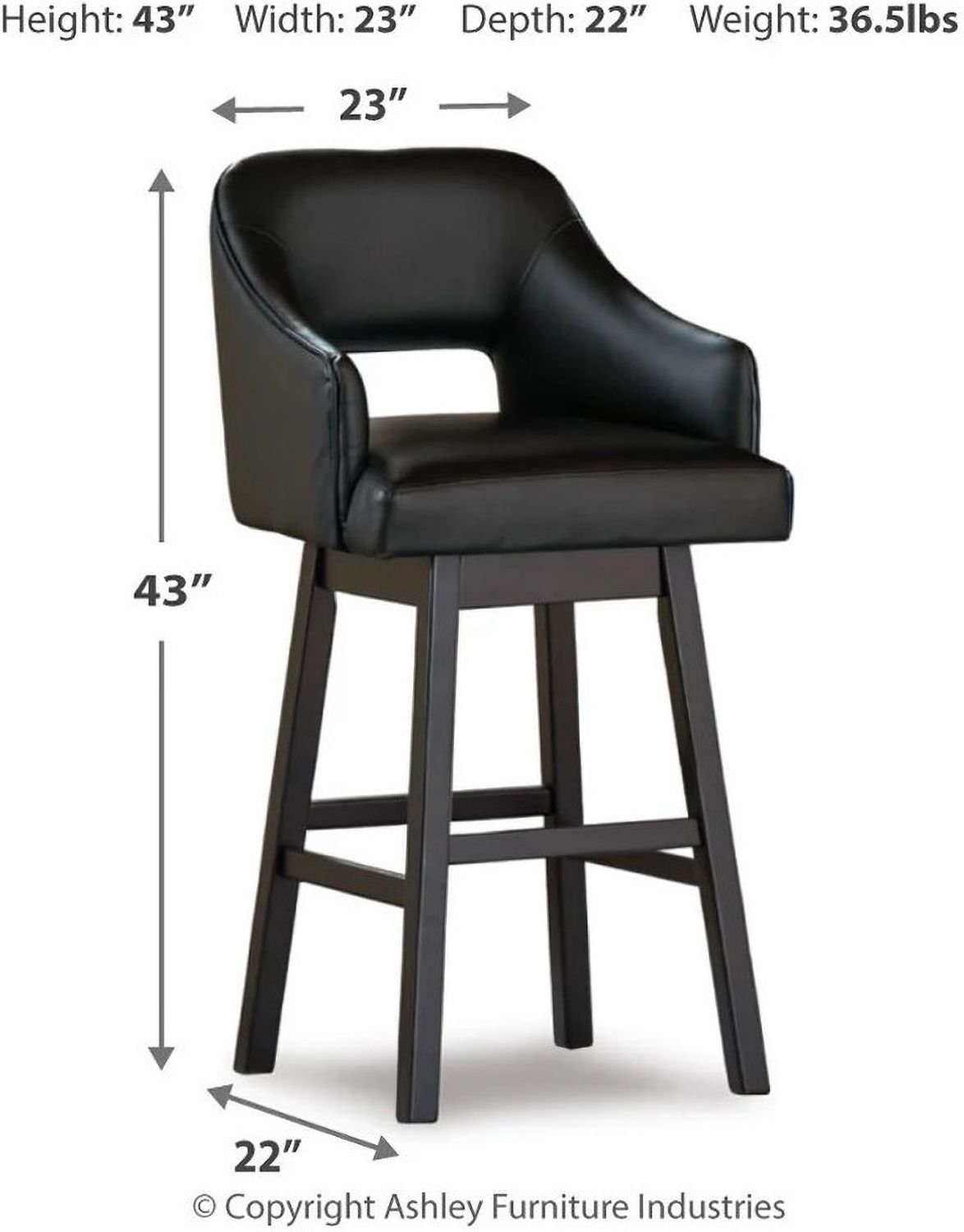 Tallenger Black/Dark Brown Bar Stool Set Of 2 D380930