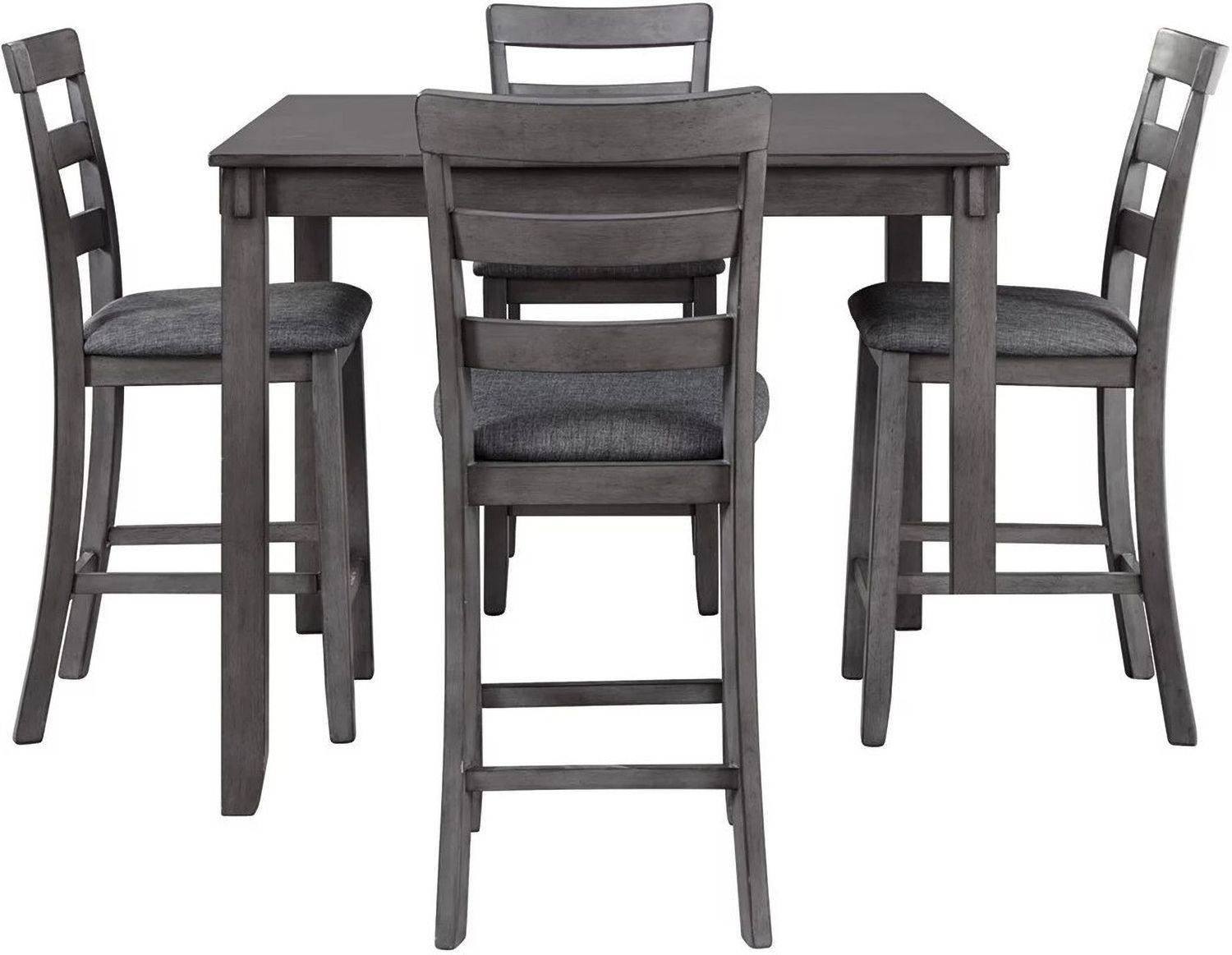 Bridson Gray Square Counter Table Set (5/CN) D383223