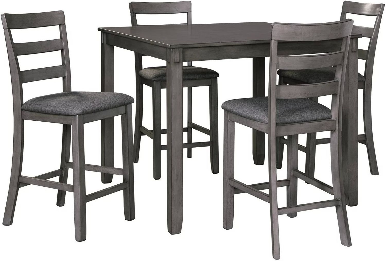 Bridson Gray Square Counter Table Set (5/CN) D383223