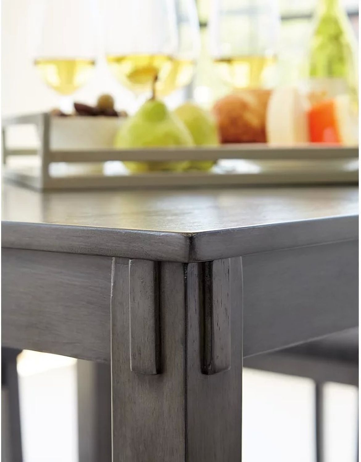 Bridson Gray Square Counter Table Set (5/CN) D383223