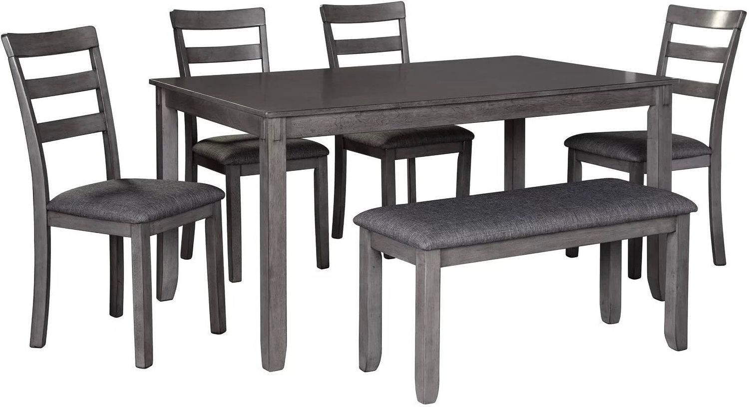 Bridson Gray Rectangular Dining Room Table Set (6/CN) D383325