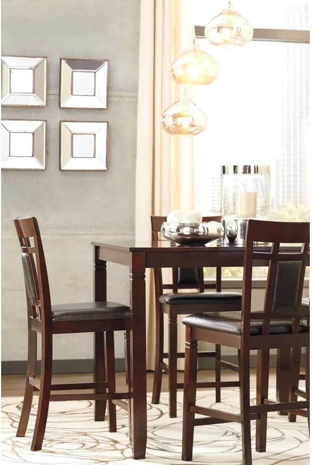 Bennox Brown 5 Piece Counter Height Dining Room Set D384223