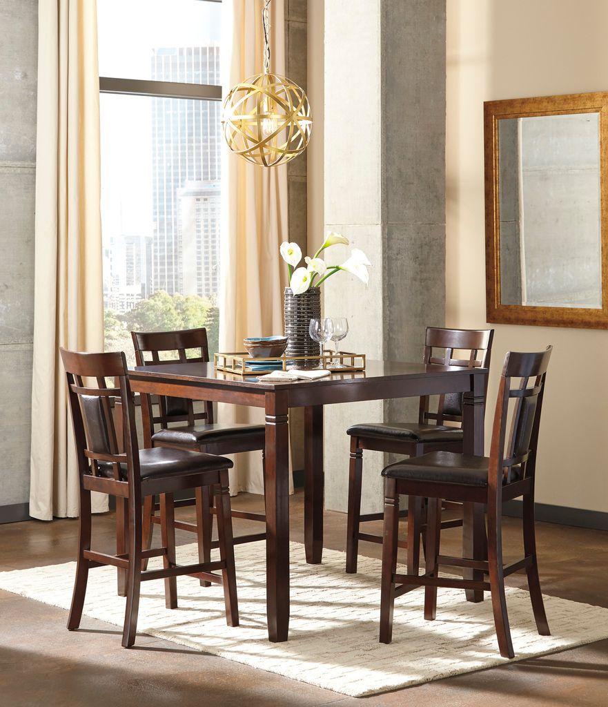 Bennox Brown 5 Piece Counter Height Dining Room Set D384223