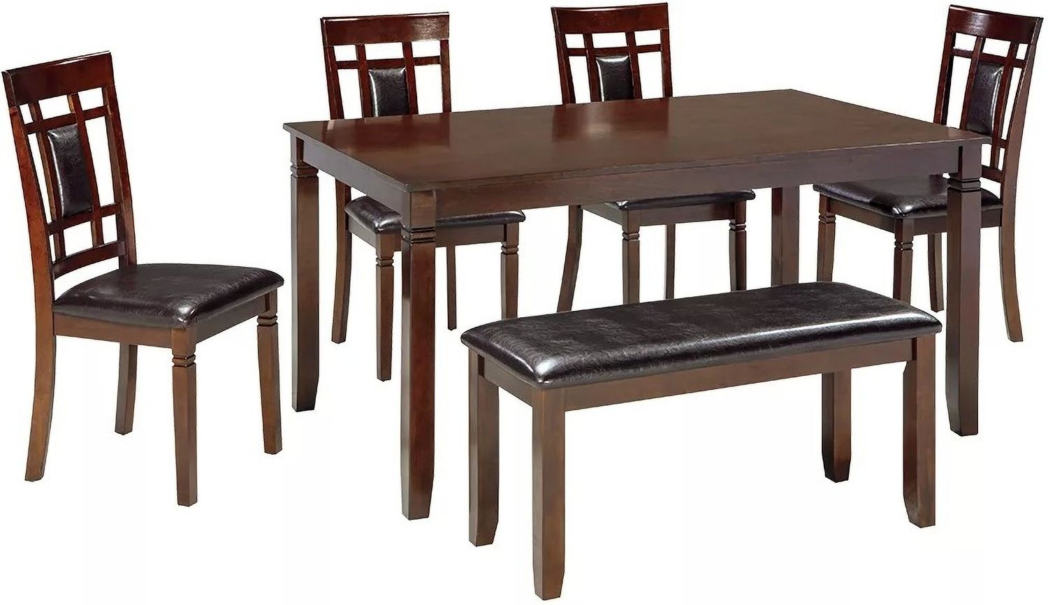 Bennox Brown 6 Piece Rectangular Dining Room Set D384325