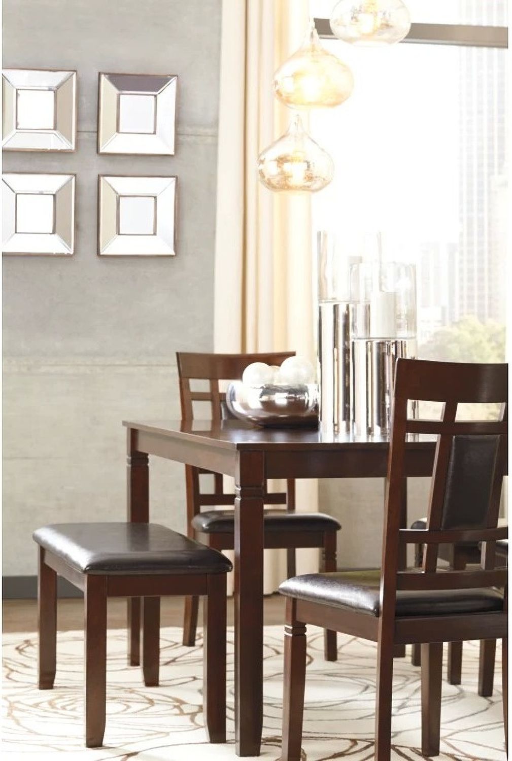 Bennox Brown 6 Piece Rectangular Dining Room Set D384325