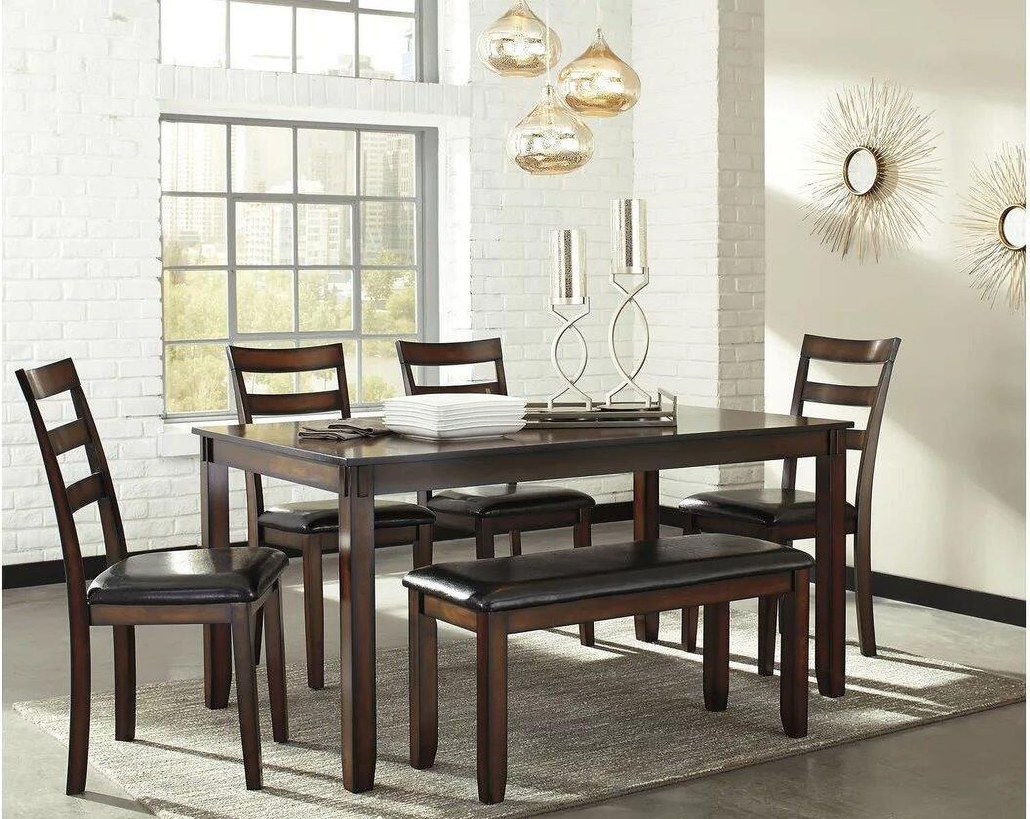 Coviar Brown 6 Piece Dining Room Set D385325