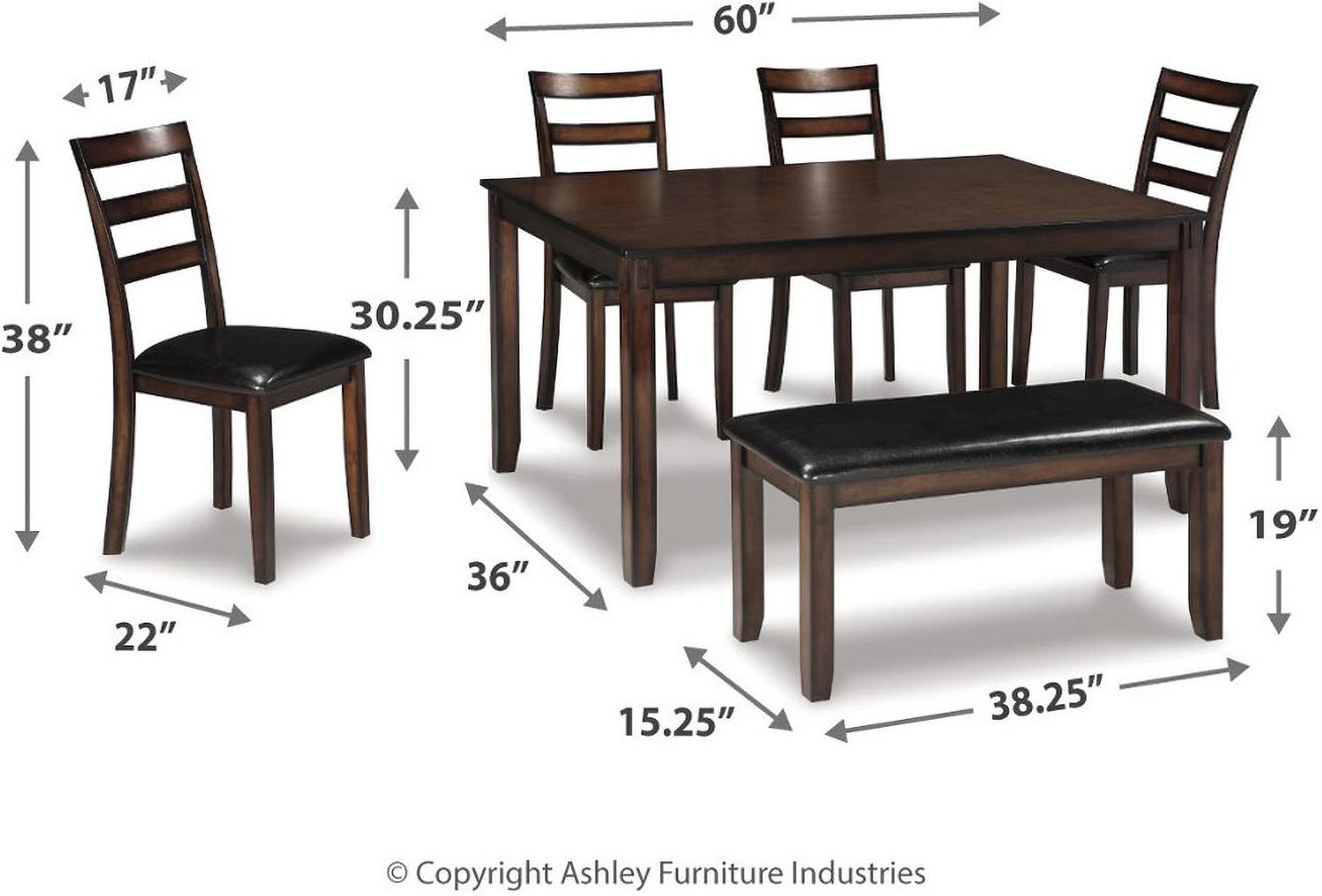 Coviar Brown 6 Piece Dining Room Set D385325