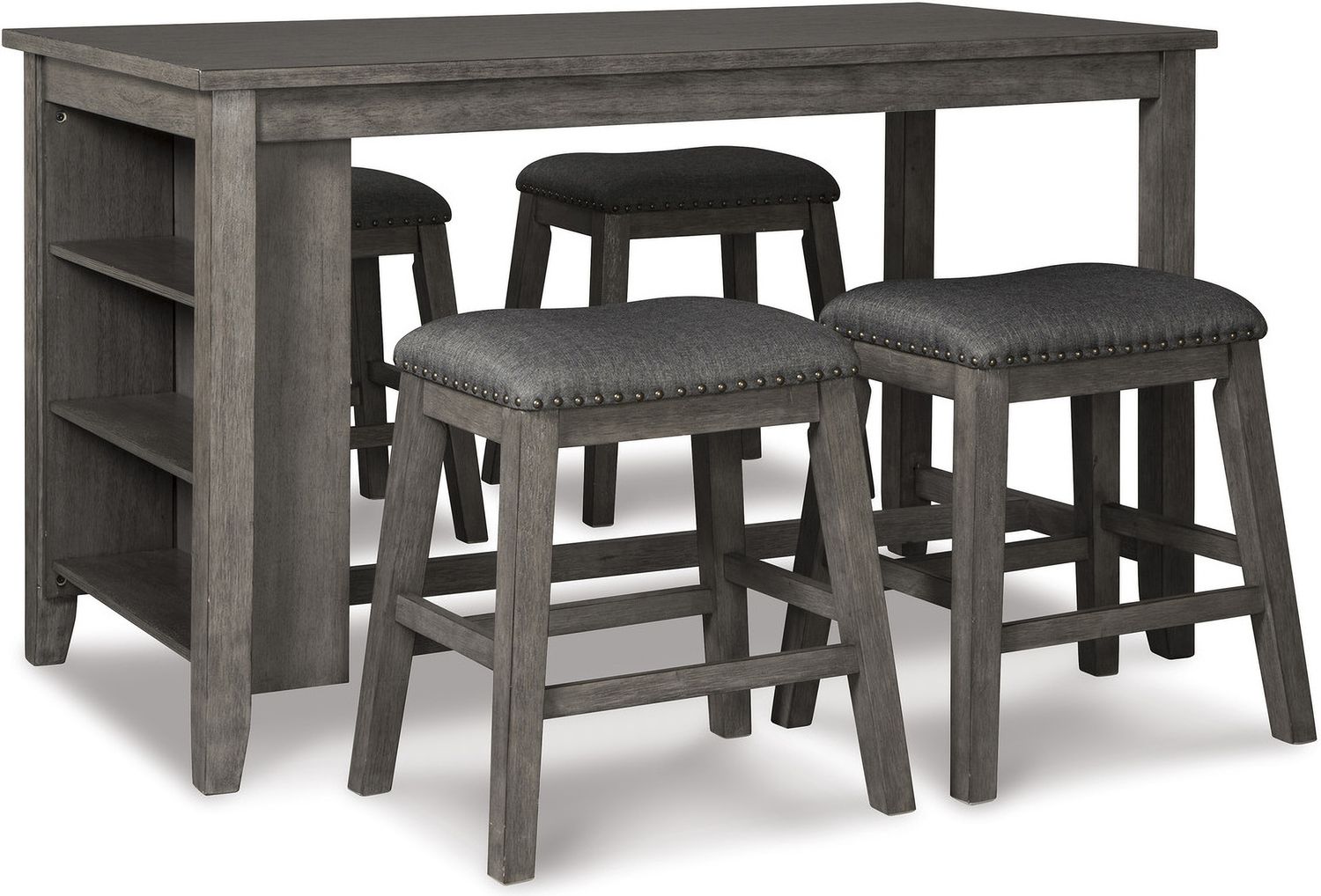 Caitbrook Gray Upholstered Stool Set of 2 D388024