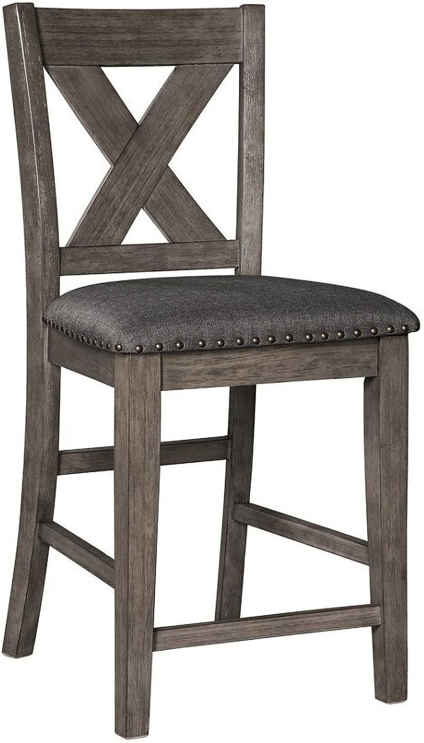 Caitbrook Gray Upholstered Barstool Set of 2 D388124