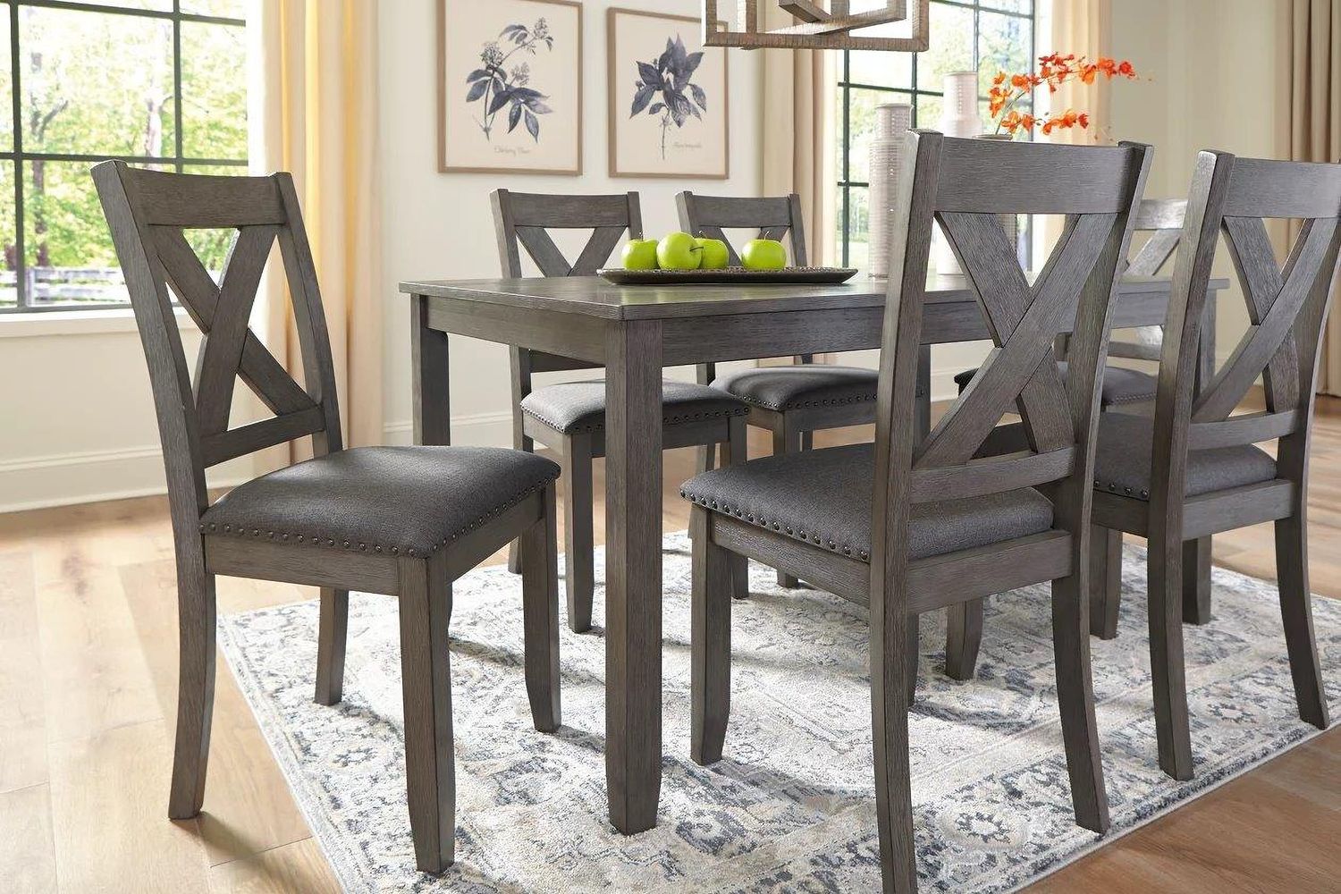 Caitbrook Gray Upholstered Barstool Set of 2 D388124