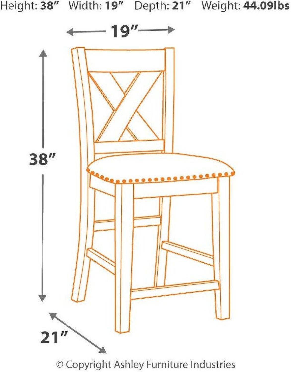 Caitbrook Gray Upholstered Barstool Set of 2 D388124