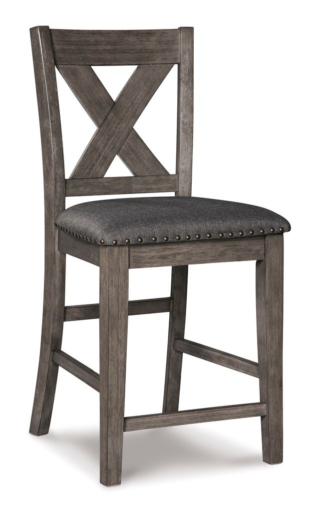 Caitbrook Gray Upholstered Barstool Set of 2 D388124
