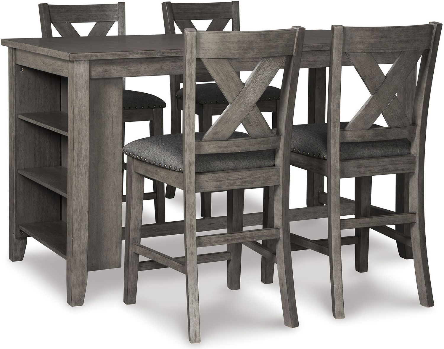 Caitbrook Gray Upholstered Barstool Set of 2 D388124