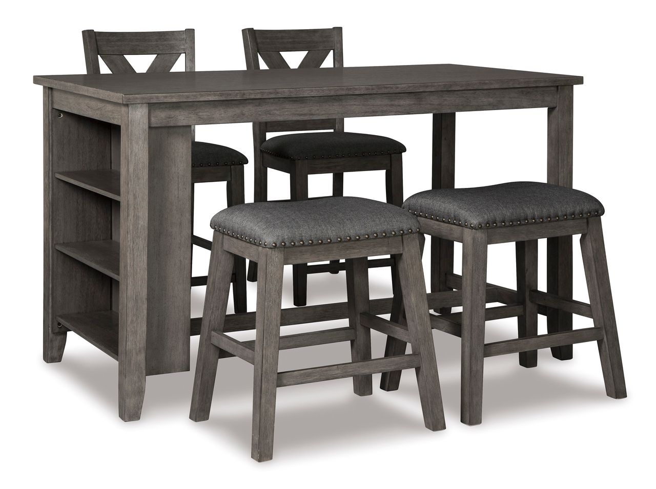 Caitbrook Gray Rectangular Counter Height Dining Table D38813