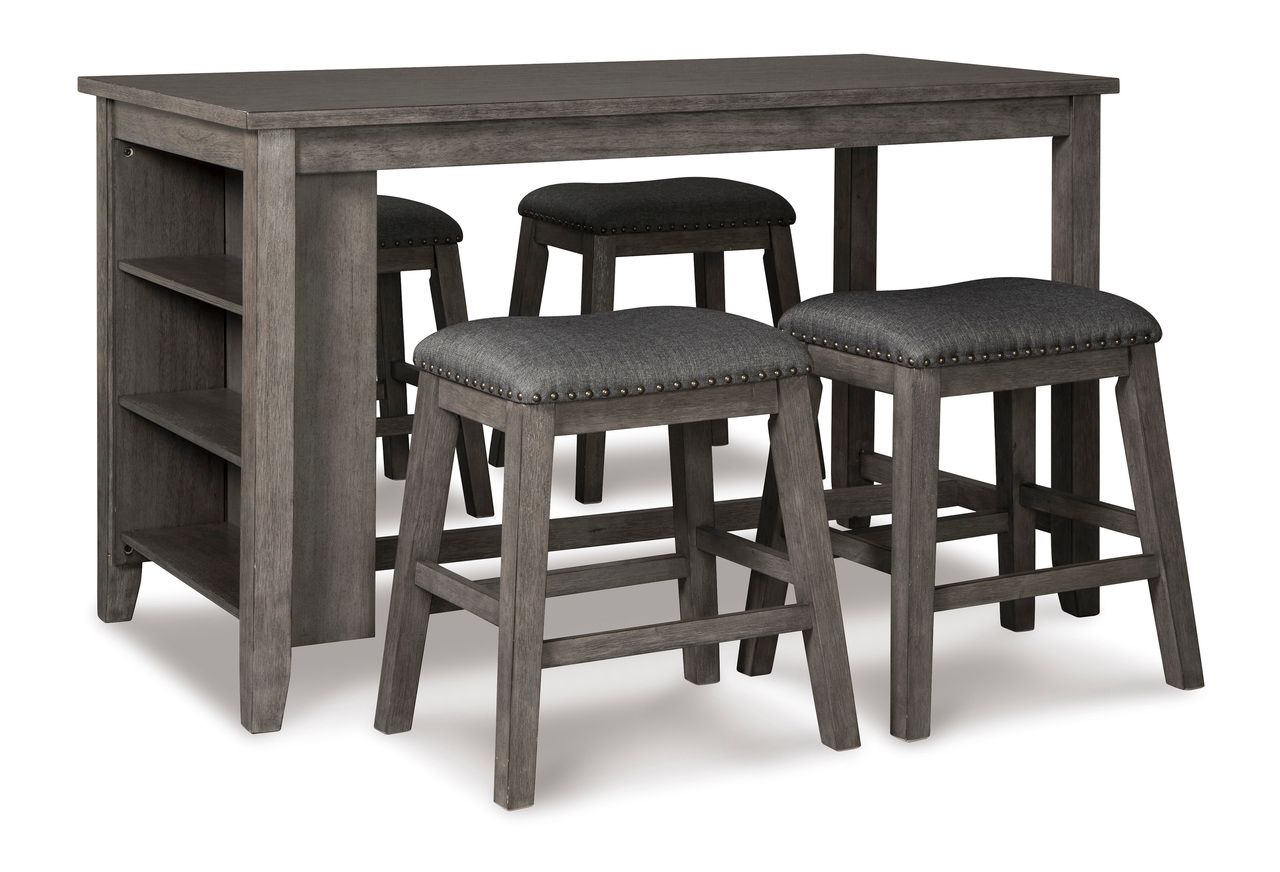 Caitbrook Gray Rectangular Counter Height Dining Table D38813