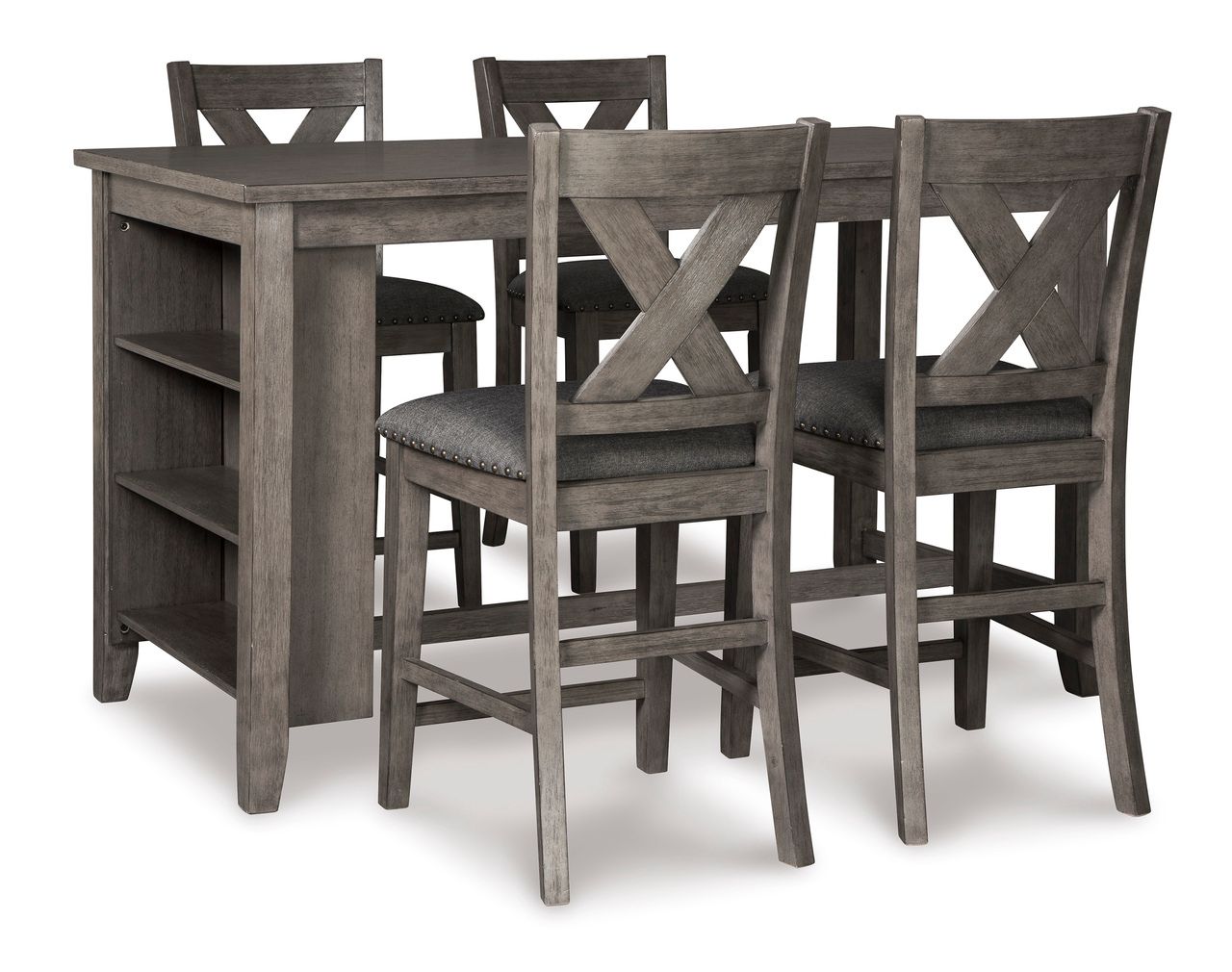 Caitbrook Gray Rectangular Counter Height Dining Table D38813