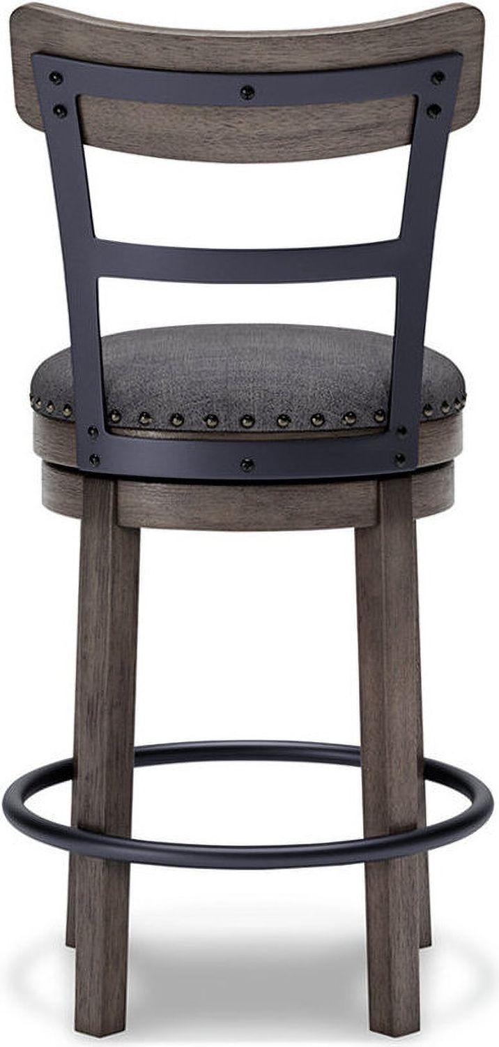 Caitbrook Gray Upholstered Swivel Barstool D388224