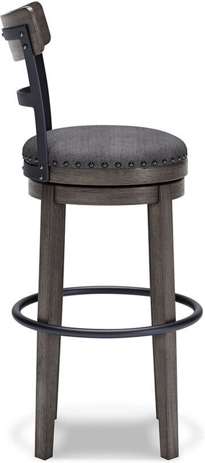 Caitbrook Gray Tall Upholstered Swivel Barstool D388230