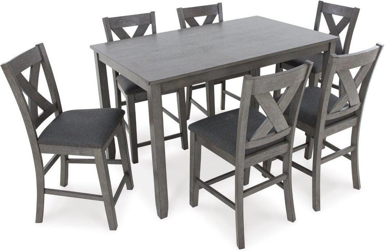 Caitbrook Gray Rectangular Dining Room Counter Set D388423