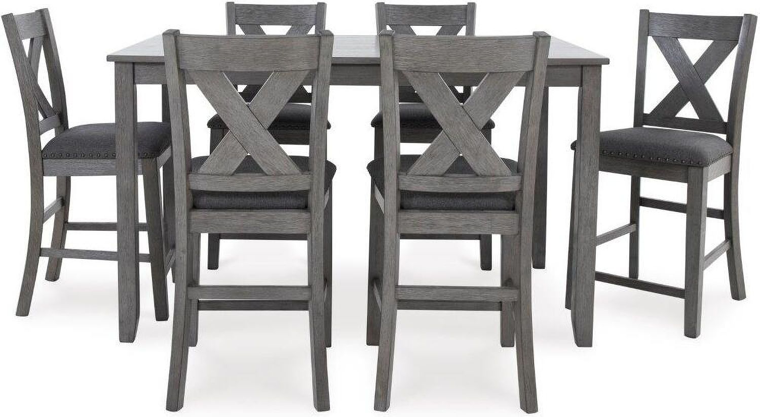 Caitbrook Gray Rectangular Dining Room Counter Set D388423