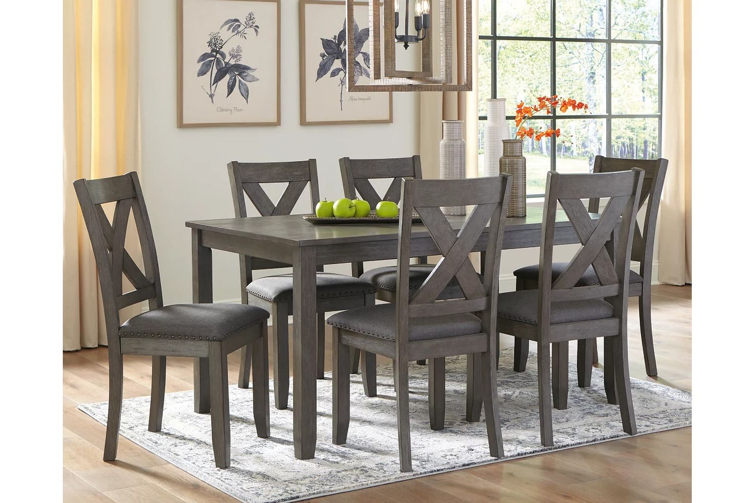 Ashley Furniture Caitbrook Rustic 7 Piece Dining Set, Includes Table and 6 Chairs, Gray D388425