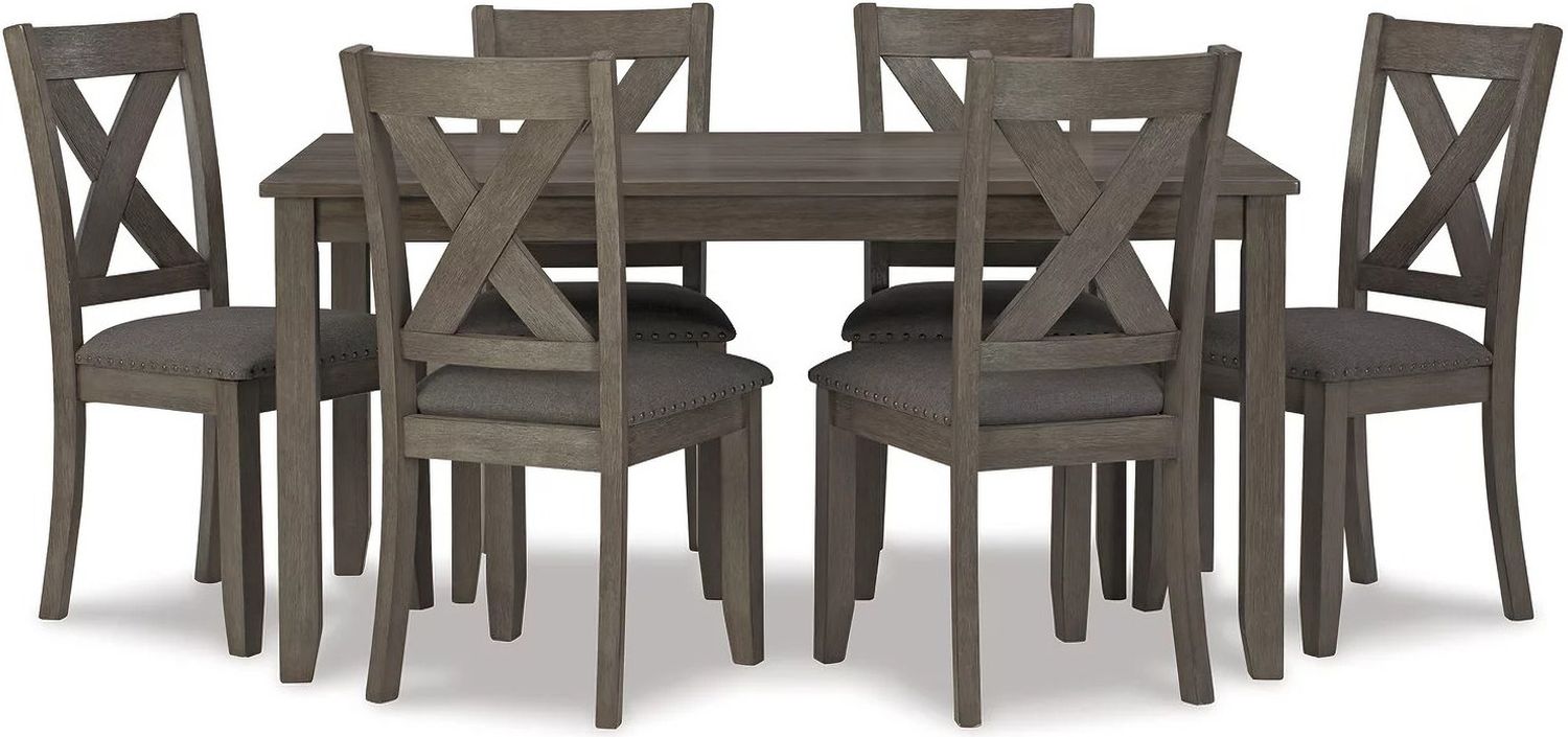 Ashley Furniture Caitbrook Rustic 7 Piece Dining Set, Includes Table and 6 Chairs, Gray D388425
