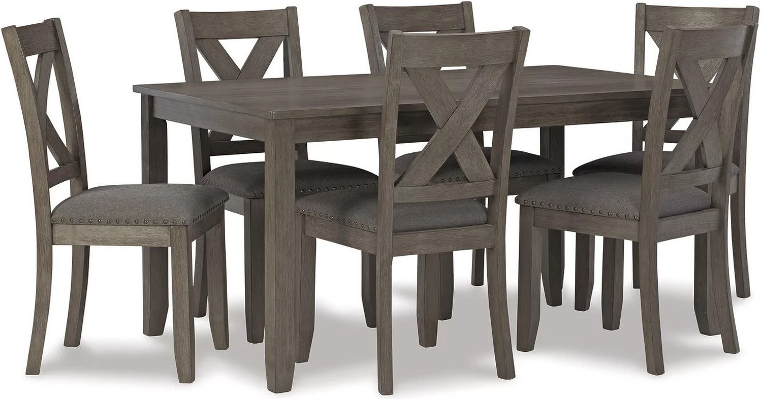 Ashley Furniture Caitbrook Rustic 7 Piece Dining Set, Includes Table and 6 Chairs, Gray D388425