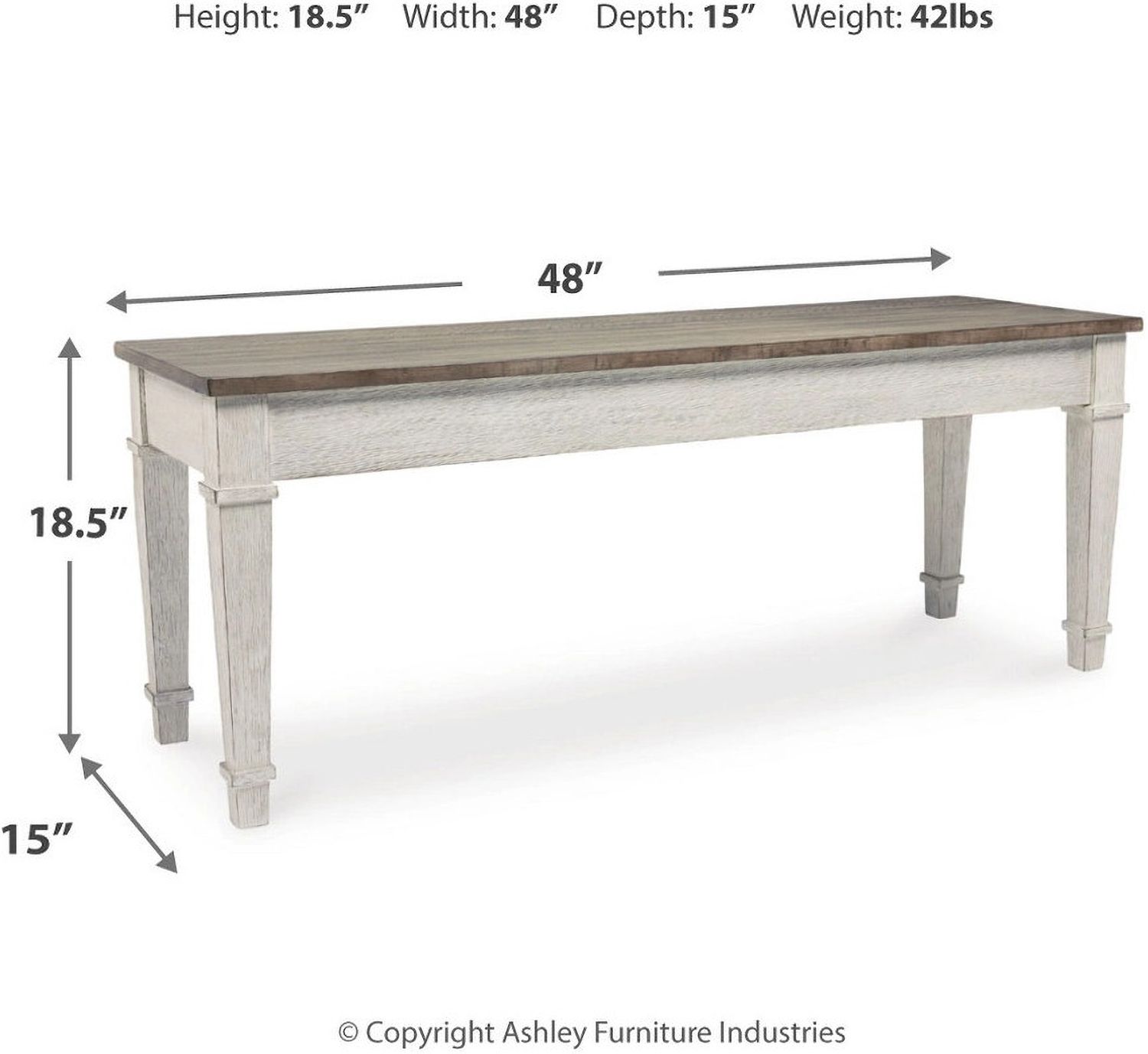 Skempton White/Light Brown Storage Bench D39400