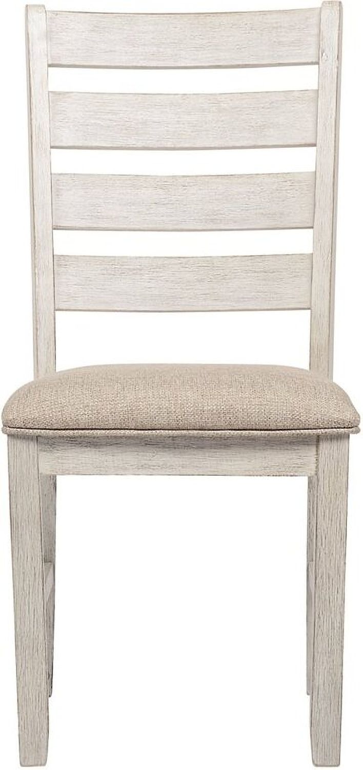 Skempton White/Light Brown Dining Upholstered Side Chair Set of 2 D39401