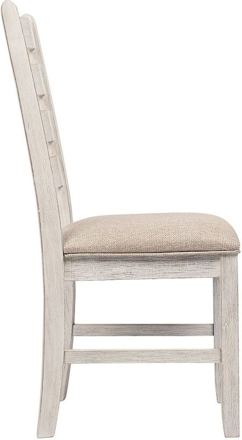 Skempton White/Light Brown Dining Upholstered Side Chair Set of 2 D39401