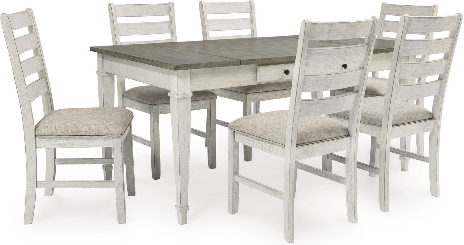 Skempton White/Light Brown Dining Upholstered Side Chair Set of 2 D39401