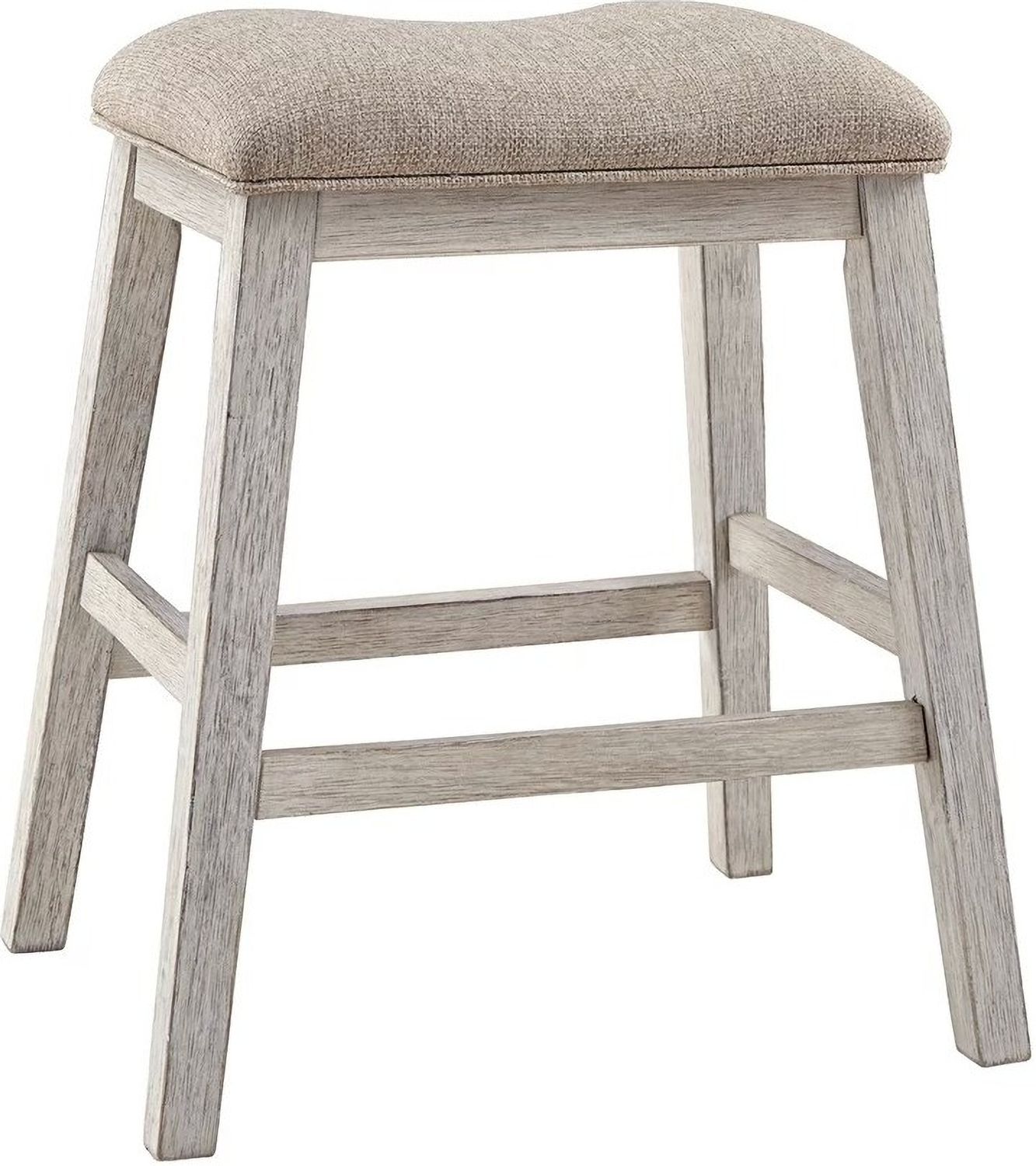 Skempton White And Light Brown Counter Height Bar Stool Set of 2 D394024