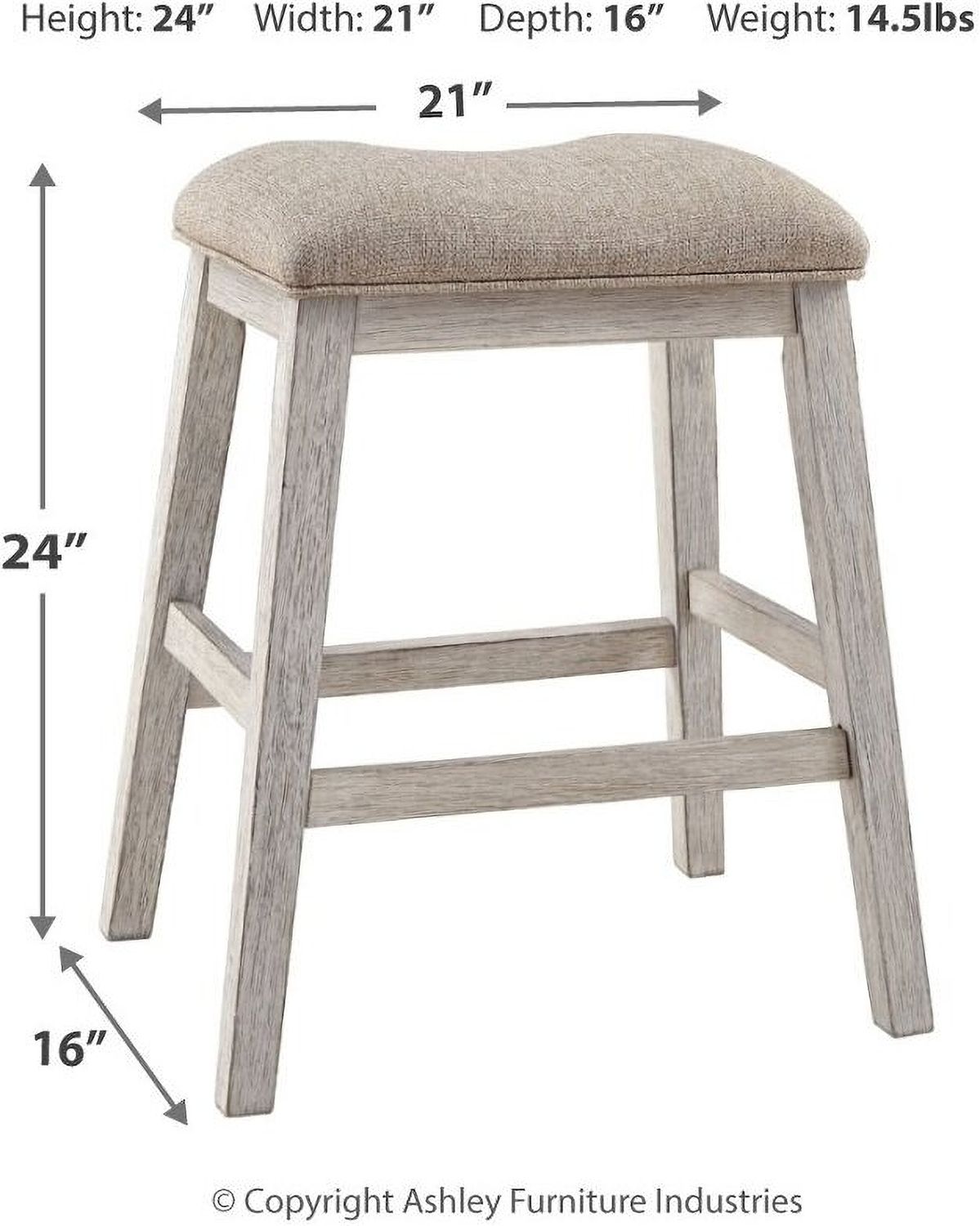Skempton White And Light Brown Counter Height Bar Stool Set of 2 D394024