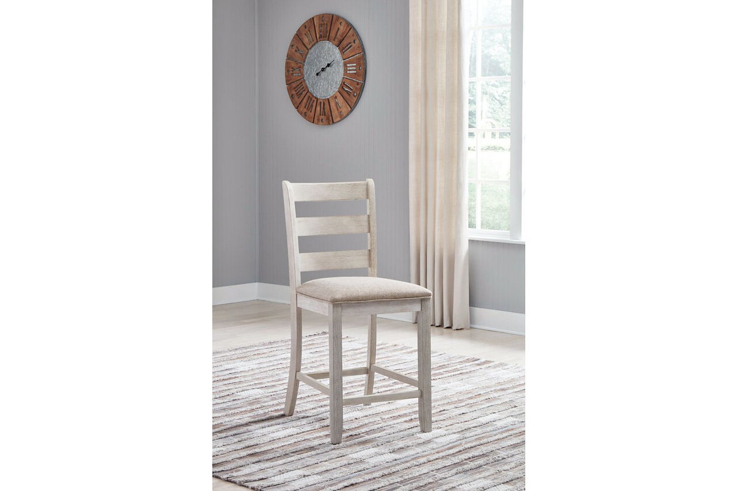 Skempton White And Light Brown Upholstered Barstool Set Of 2 D394124