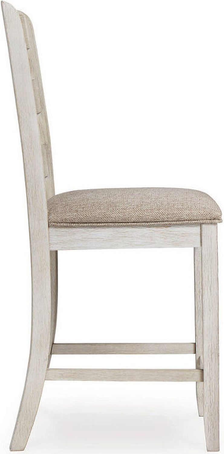 Skempton White And Light Brown Upholstered Barstool Set Of 2 D394124