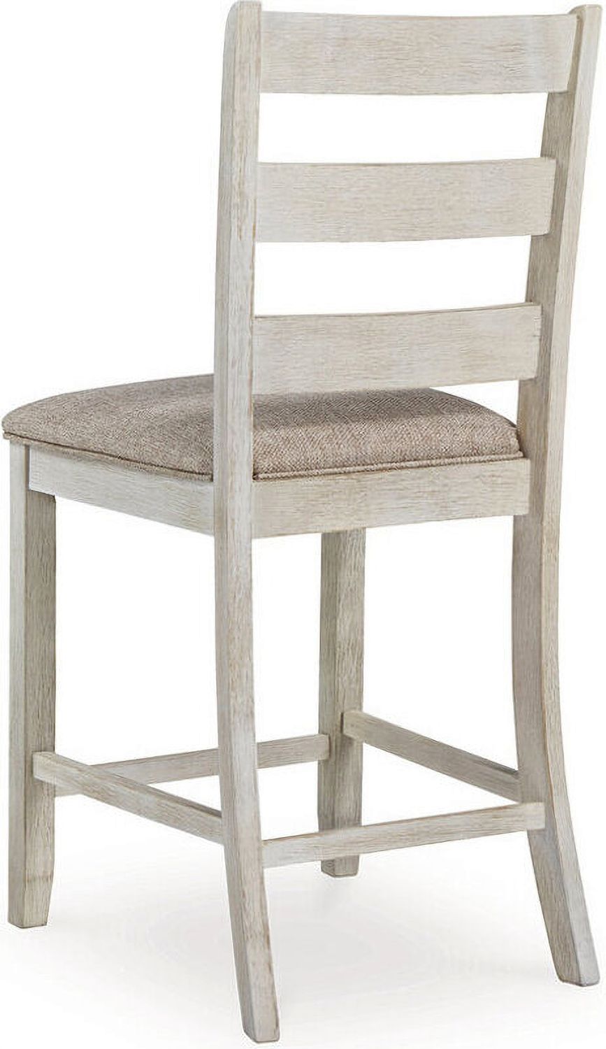 Skempton White And Light Brown Upholstered Barstool Set Of 2 D394124