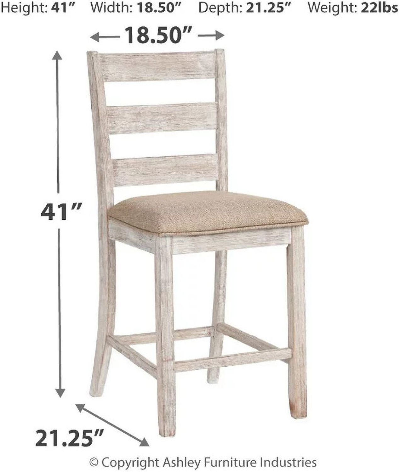 Skempton White And Light Brown Upholstered Barstool Set Of 2 D394124