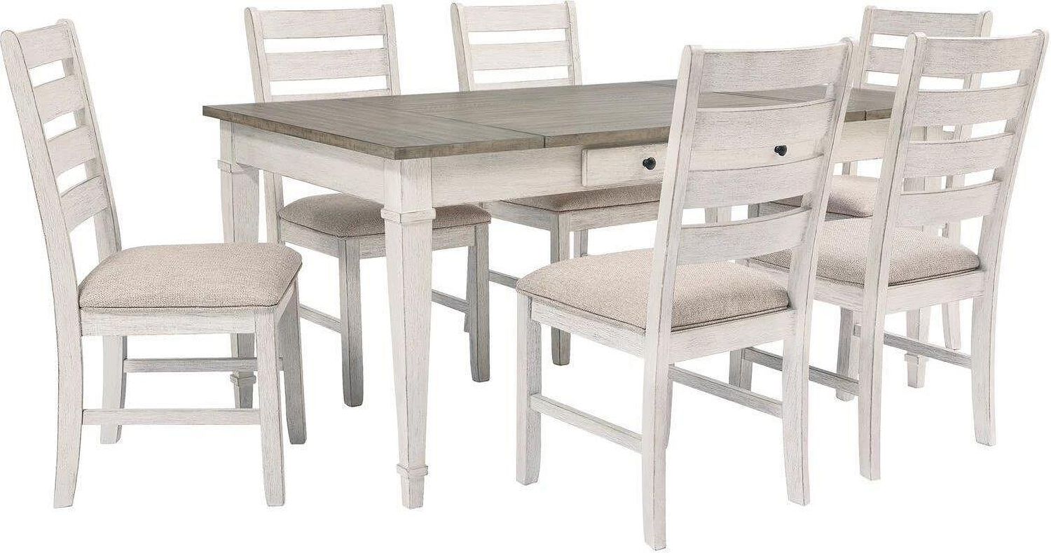 Skempton White/Light Brown Rectangular Dining Room Table w/Storage D39425