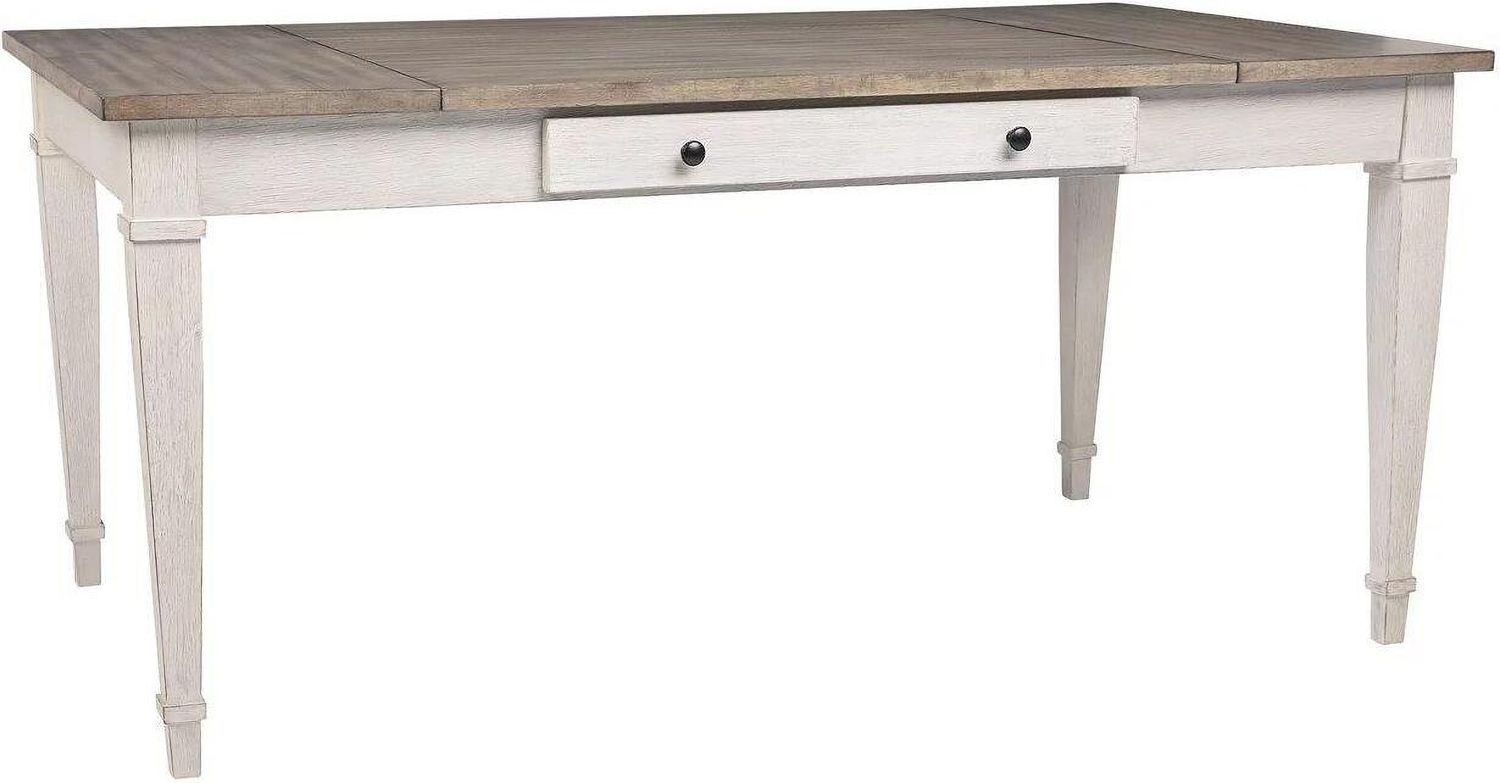 Skempton White/Light Brown Rectangular Dining Room Table w/Storage D39425