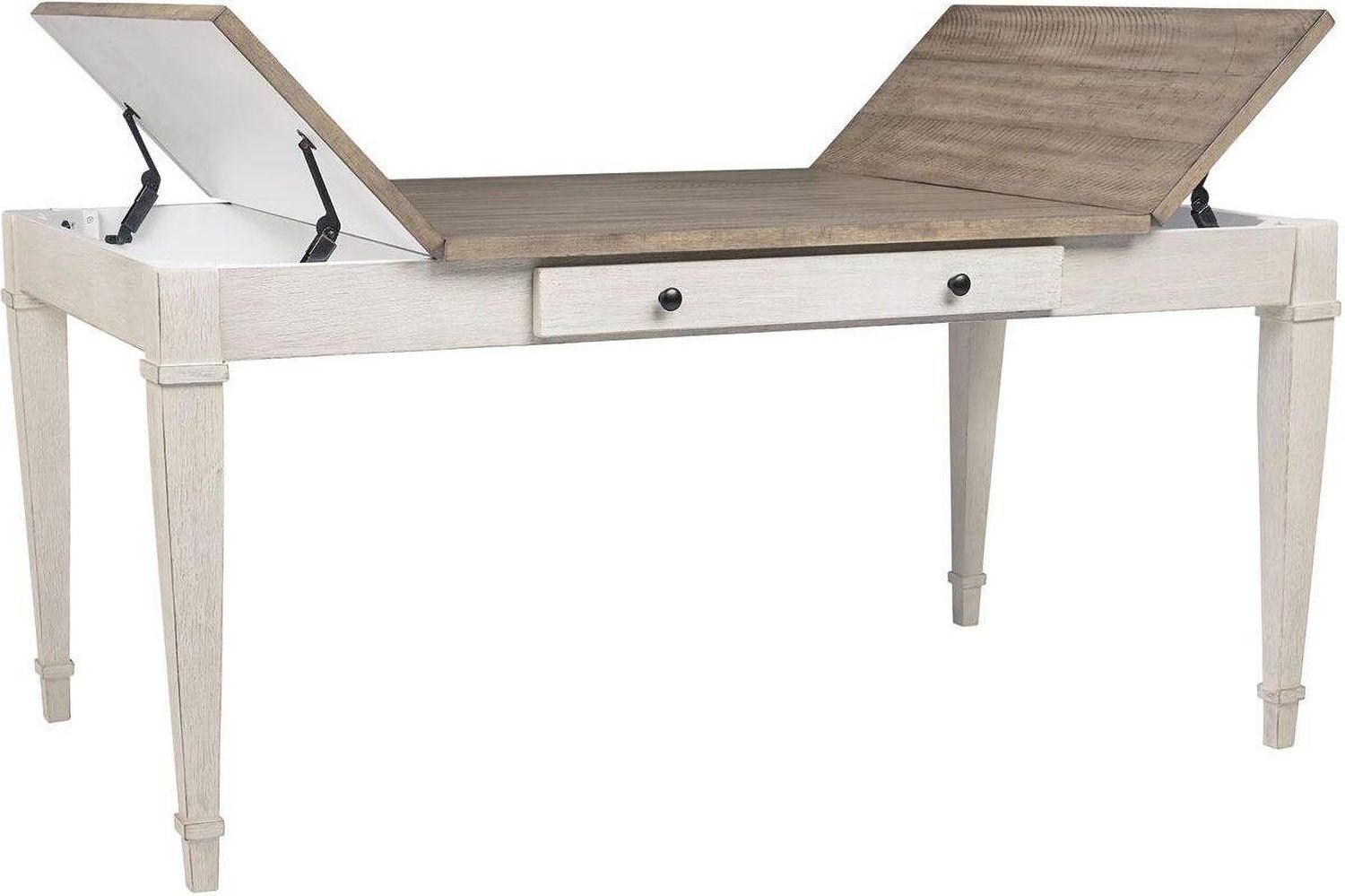 Skempton White/Light Brown Rectangular Dining Room Table w/Storage D39425
